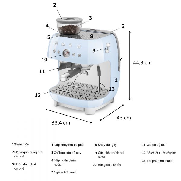 Máy pha cafe bán tự động SMEG EGF03