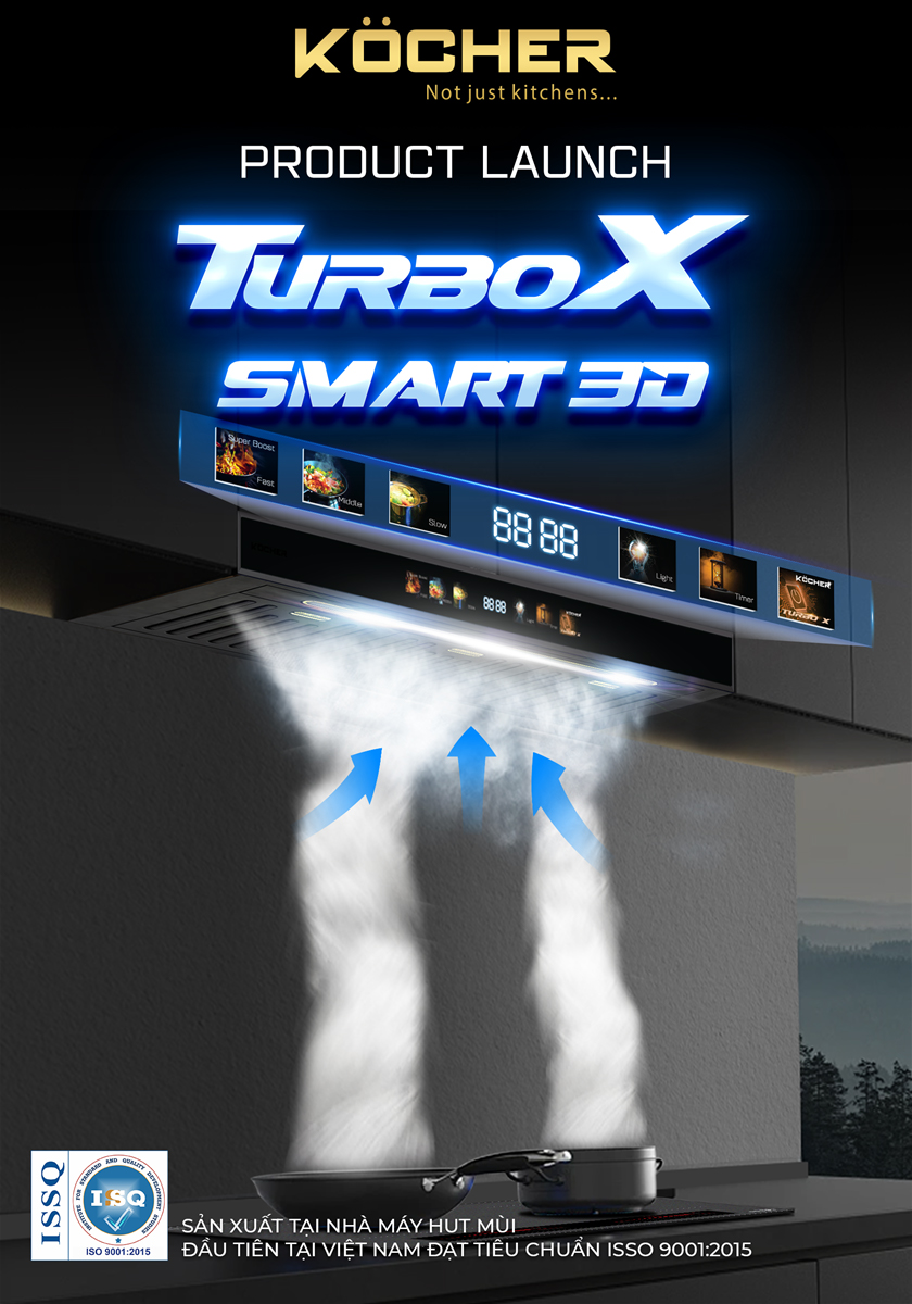 MÁY HÚT MÙI KOCHER TURBO SMART 3D X3D-350D AUTO CLEAN