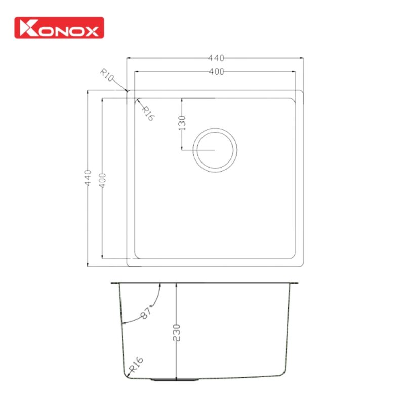 CHẬU RỬA BÁT KONOX BỀ MẶT MỊN TARI 400SM