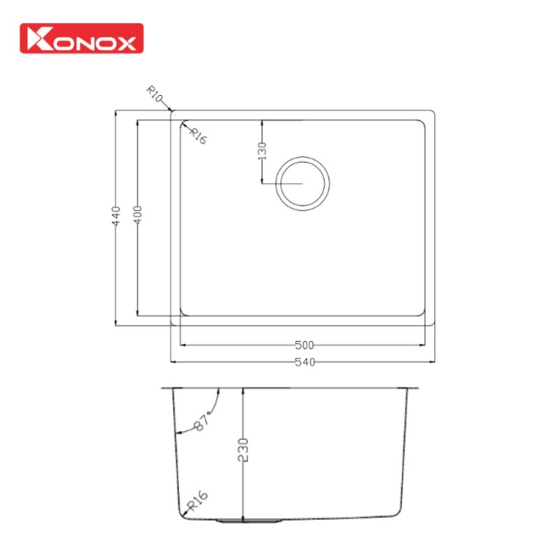 CHẬU RỬA BÁT KONOX BỀ MẶT MỊN TARI 500SM