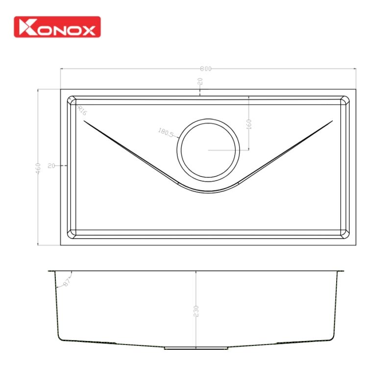 CHẬU RỬA BÁT KONOX BỀ MẶT MỊN TARI 800SM