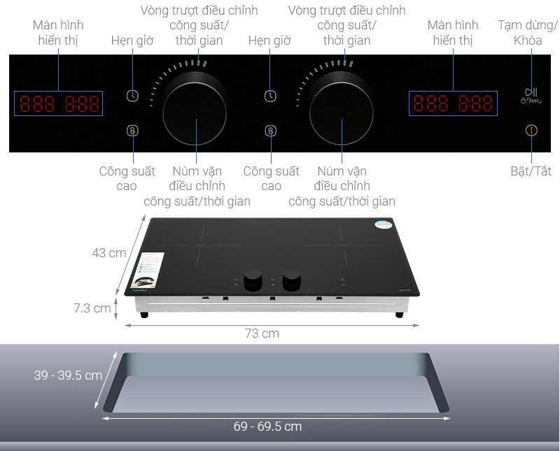 Bếp từ đôi âm Comfee CIH-52DHP
