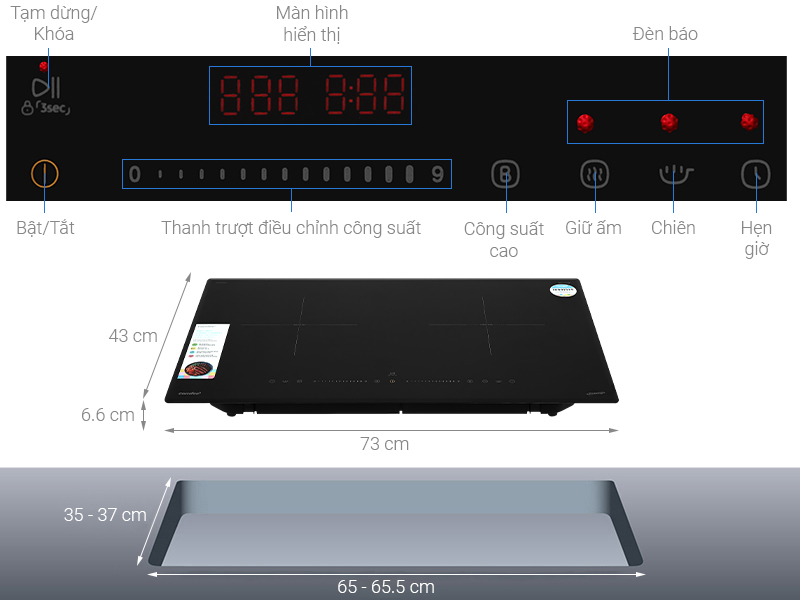 Bếp từ đôi âm Comfee CIH-44DIL