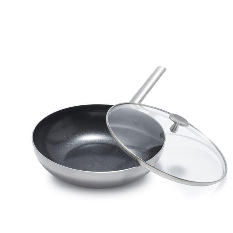 CHẢO XÀO CHỐNG DÍNH SÂU LÒNG PHỦ TINH THỂ KIM CƯƠNG CAO CẤP BLUE DIAMOND 28CM CÓ NẮP KÍNH