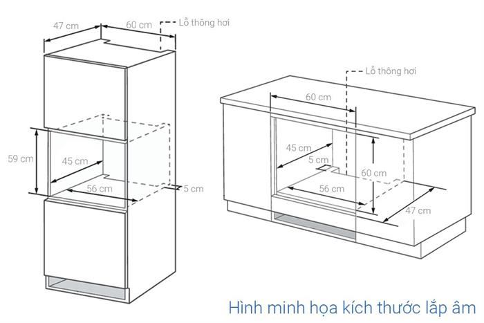Lò nướng âm Comfee CO-AC70KB