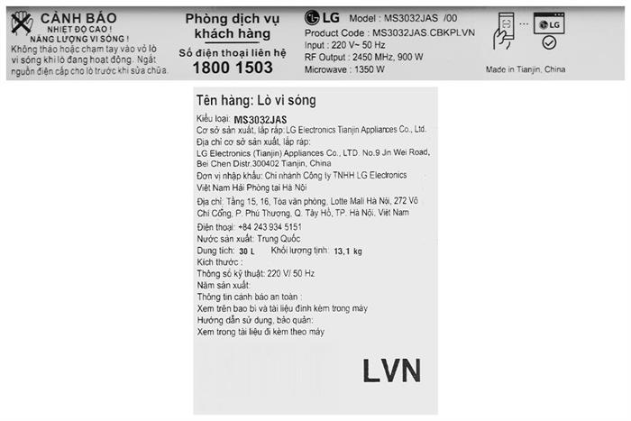 Lò Vi Sóng LG NeoChef™ 30l màu Đen MS3032JAS