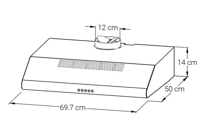 Máy hút mùi âm tủ Comfee CH-70SF49B