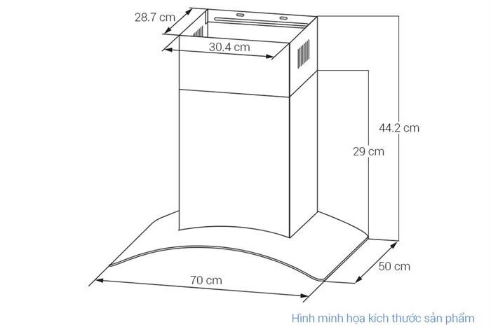 Máy hút mùi kính cong Comfee CH-70CV71B
