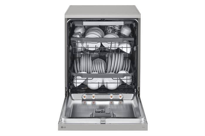Máy rửa bát LG Quadwash TrueSteam™ màu bạc ghi sáng LDT14SVA4