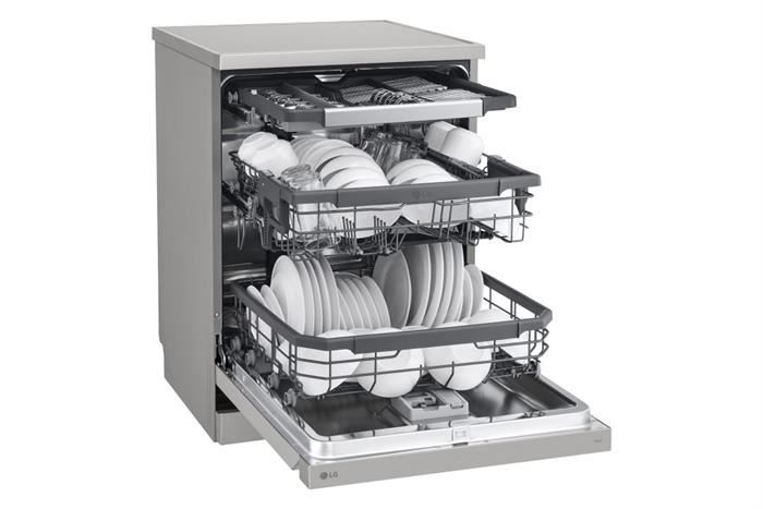 Máy rửa bát LG Quadwash TrueSteam™ màu bạc ghi sáng LDT14SVA4