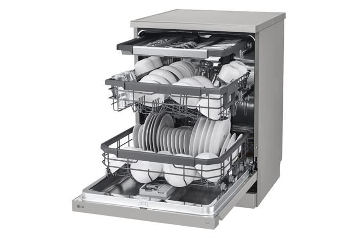 Máy rửa bát LG Quadwash TrueSteam™ màu bạc ghi sáng LDT14SVA4