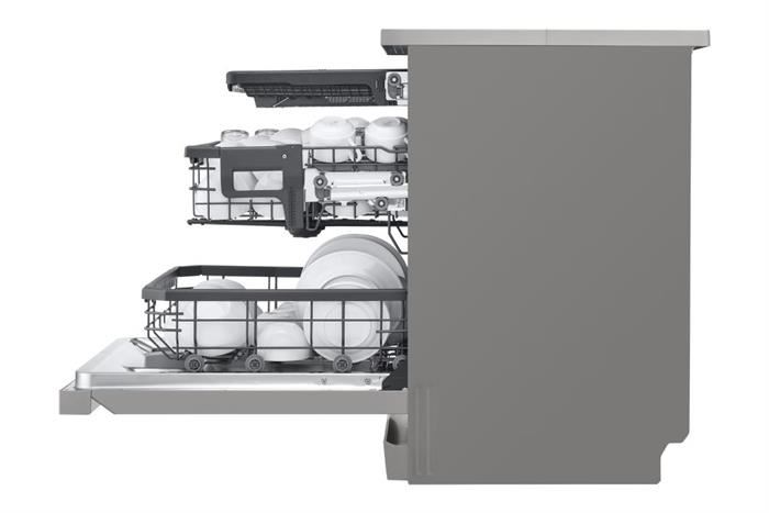 Máy rửa bát LG Quadwash TrueSteam™ màu bạc ghi sáng LDT14SVA4