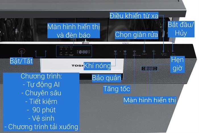 Máy rửa chén độc lập Toshiba DW-15F7(G)-VN