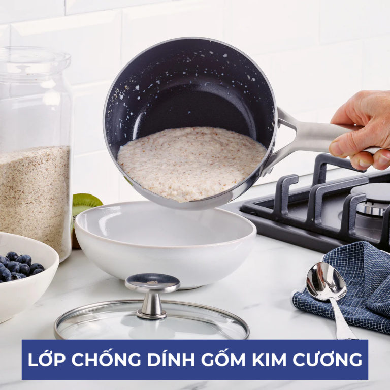 QUÁNH CHỐNG DÍNH PHỦ TINH THỂ KIM CƯƠNG CAO CẤP BLUE DIAMOND 16CM